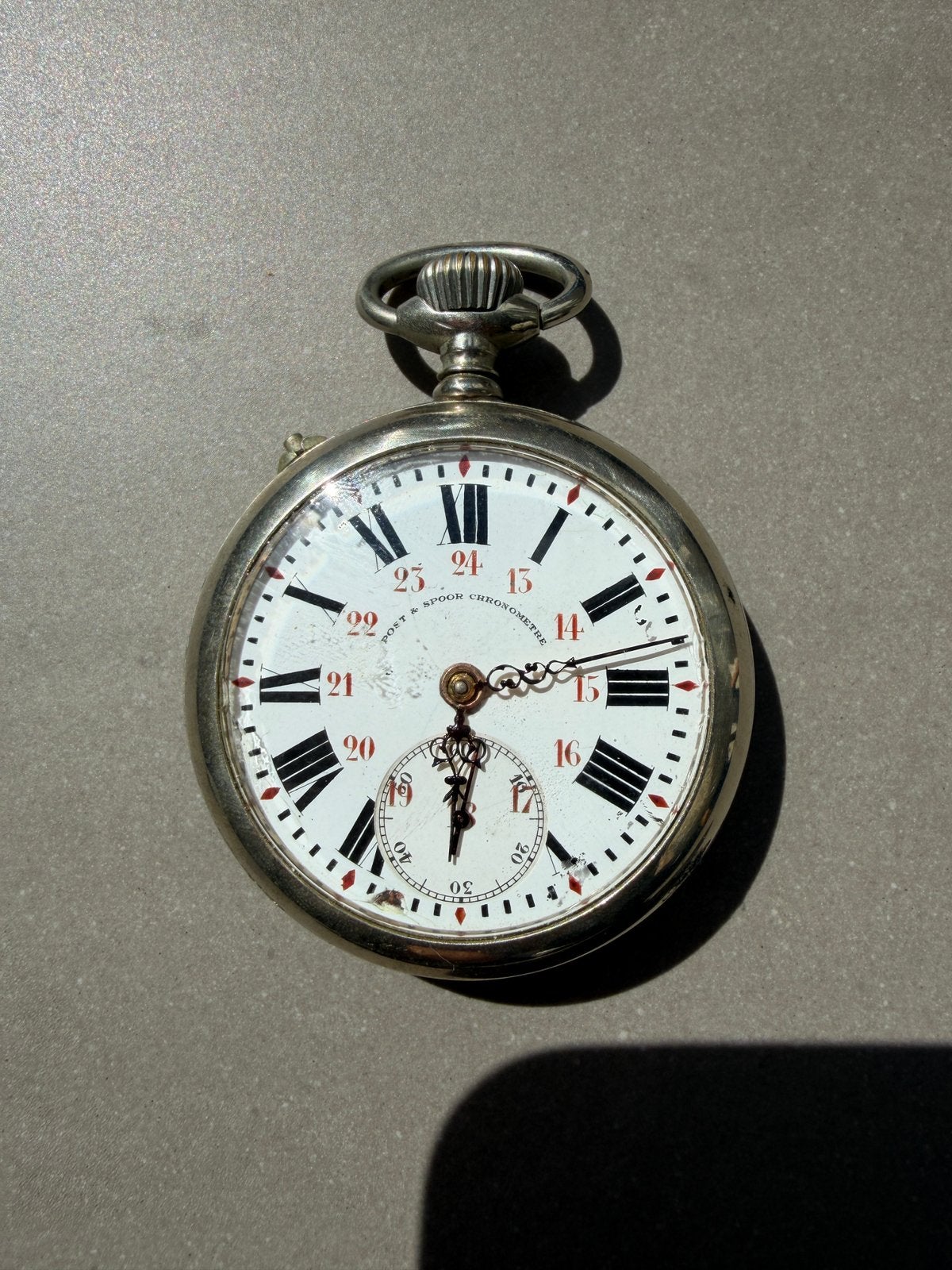 Post en Spoor Chronometre zakhorloge, Ophalen of Verzenden, Staal, Zakhorloge, Overige merken