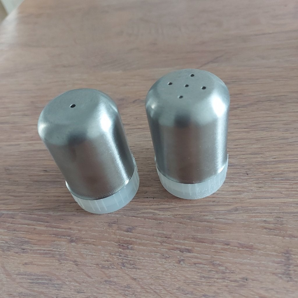 Klein peper- en zoutstel RVS – camping/reisset – ongebruikt, Ophalen of Verzenden, Nieuw