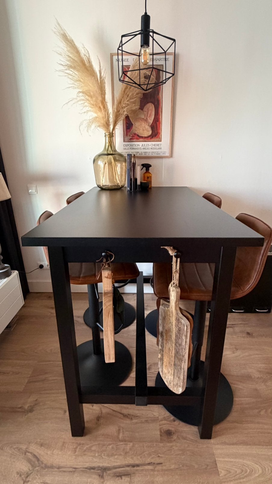 Hoge tafel met 4x verstelbare stoelen, Huis en Inrichting, Barren, Ophalen, Zo goed als nieuw
