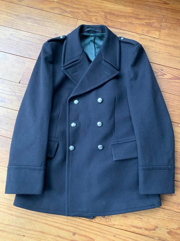 Wollen jas, pijjekker, peacoat maat 52, Kleding | Heren, Jassen | Winter, Verzenden, Nieuw, Maat 52/54 (L), Zwart
