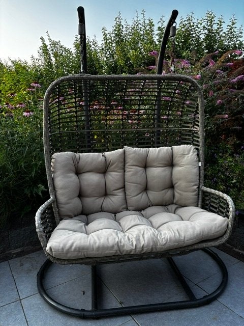 Schommelbank, schommel ei, hangstoel 2 persoons, Gebruikt, Loungeset, Wicker, Bank