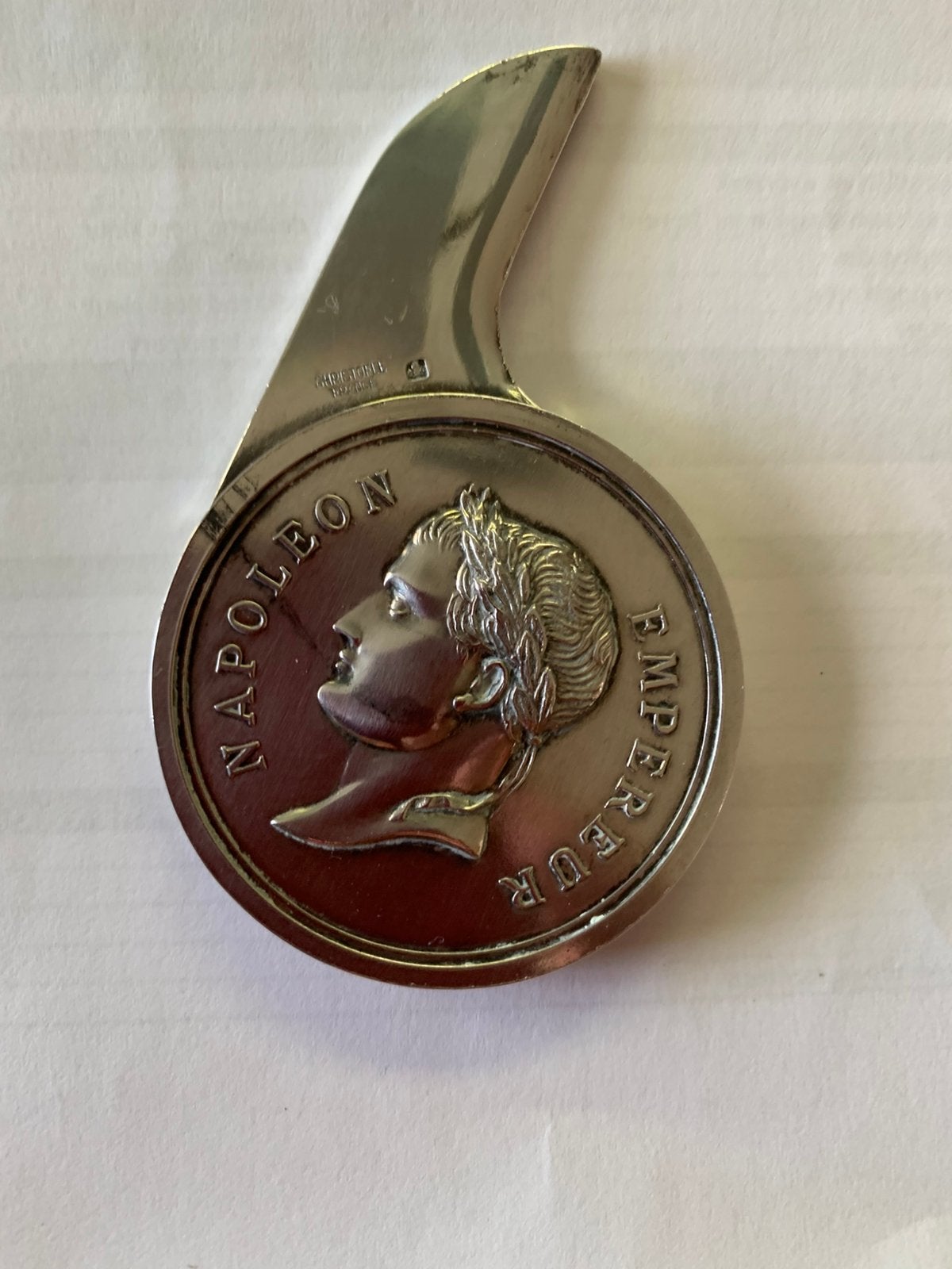 Verzilverde brievenopener napoleon christle, Ophalen, Zilver