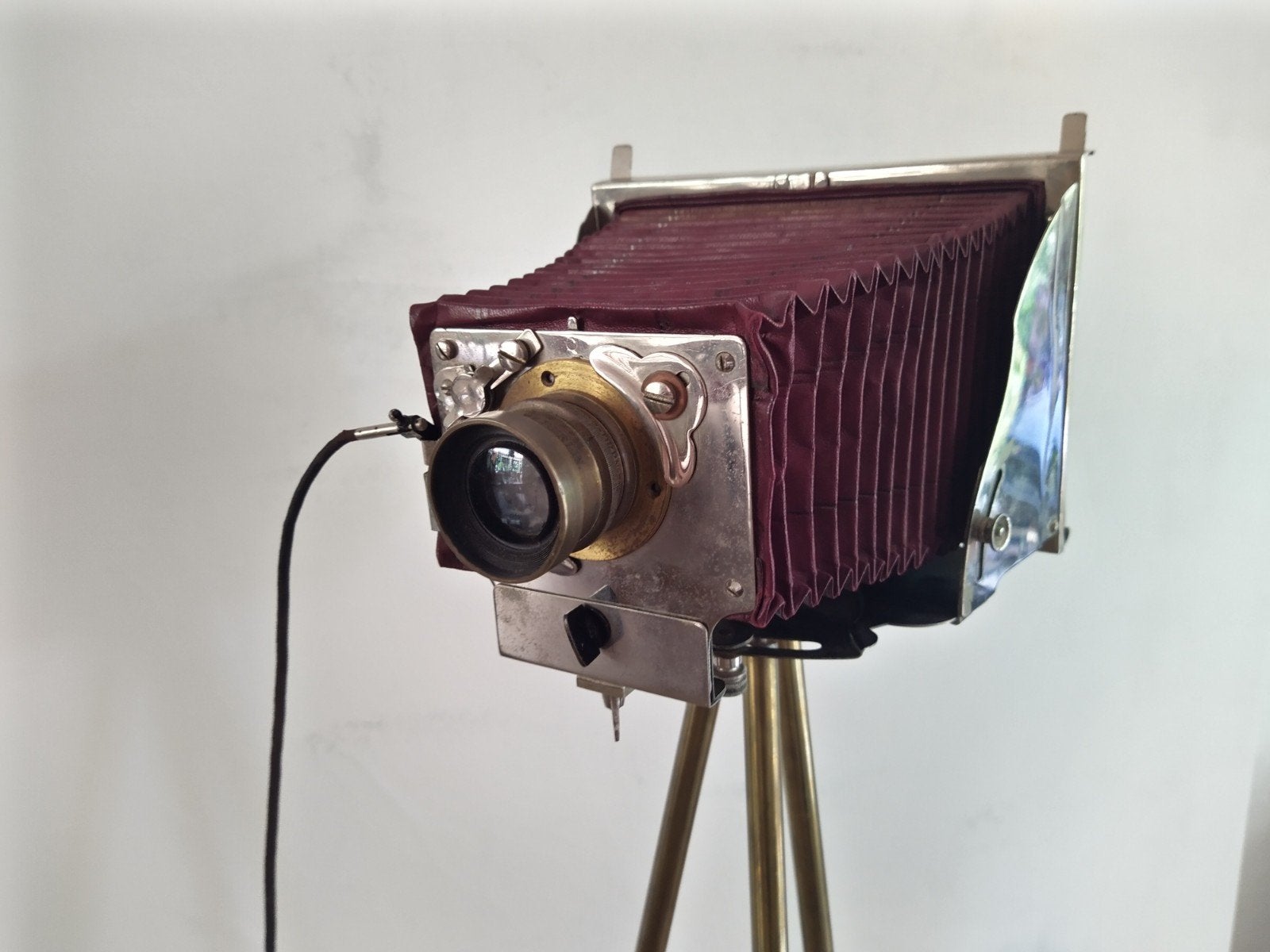 Antieke H. Mader vouwcamera 1899 met G.P. Goerz Berlin lens, Ophalen of Verzenden, Gebruikt, Compact, Overige Merken