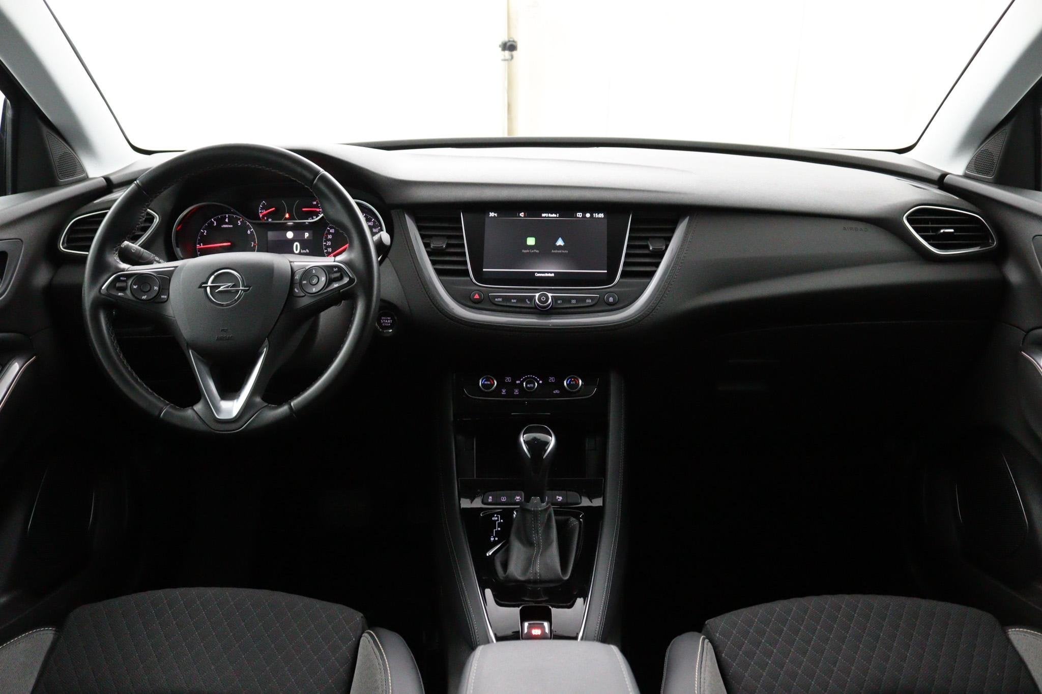 Opel Grandland X 1.2 Turbo Bus. Exec*CAMERA*AUTOM*NAVI*CRUIS, Gebruikt, 1199 cc, Automatische klimaatregeling, Leder en Stof
