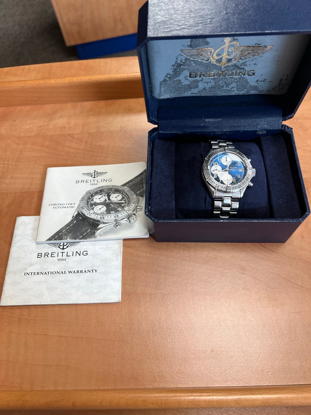 Breitling Colt A130351 Chronograaf 1996 - Topstaat, Staal, Breitling, Polshorloge, Ophalen of Verzenden
