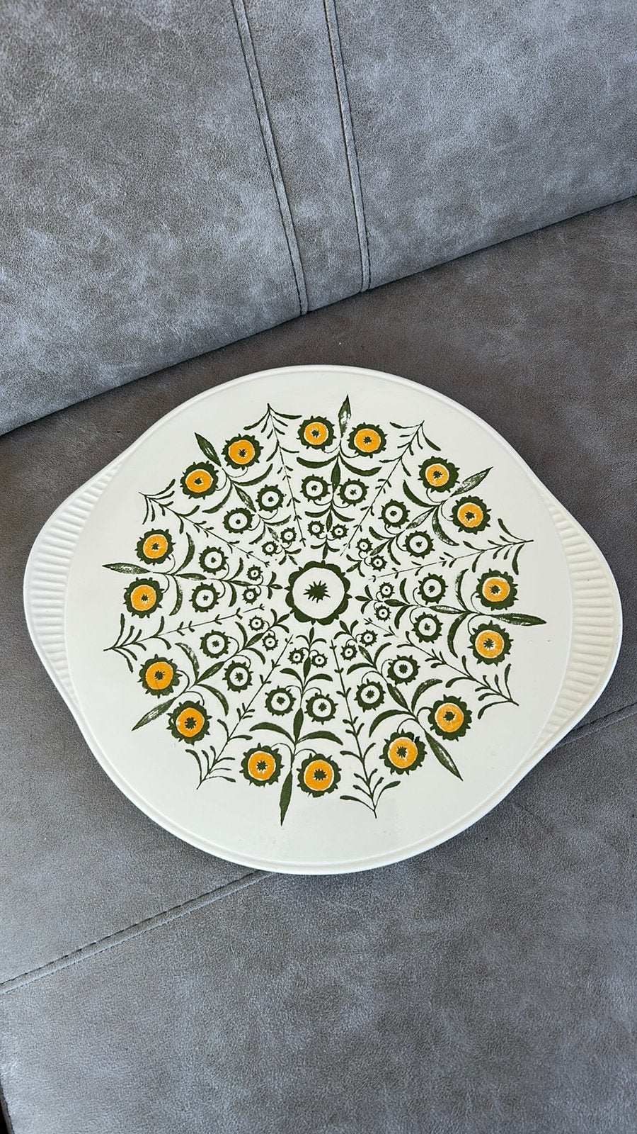 Vlaai gebakschotel vintage, Ophalen, Keramiek, Overige stijlen, Schaal of Schalen