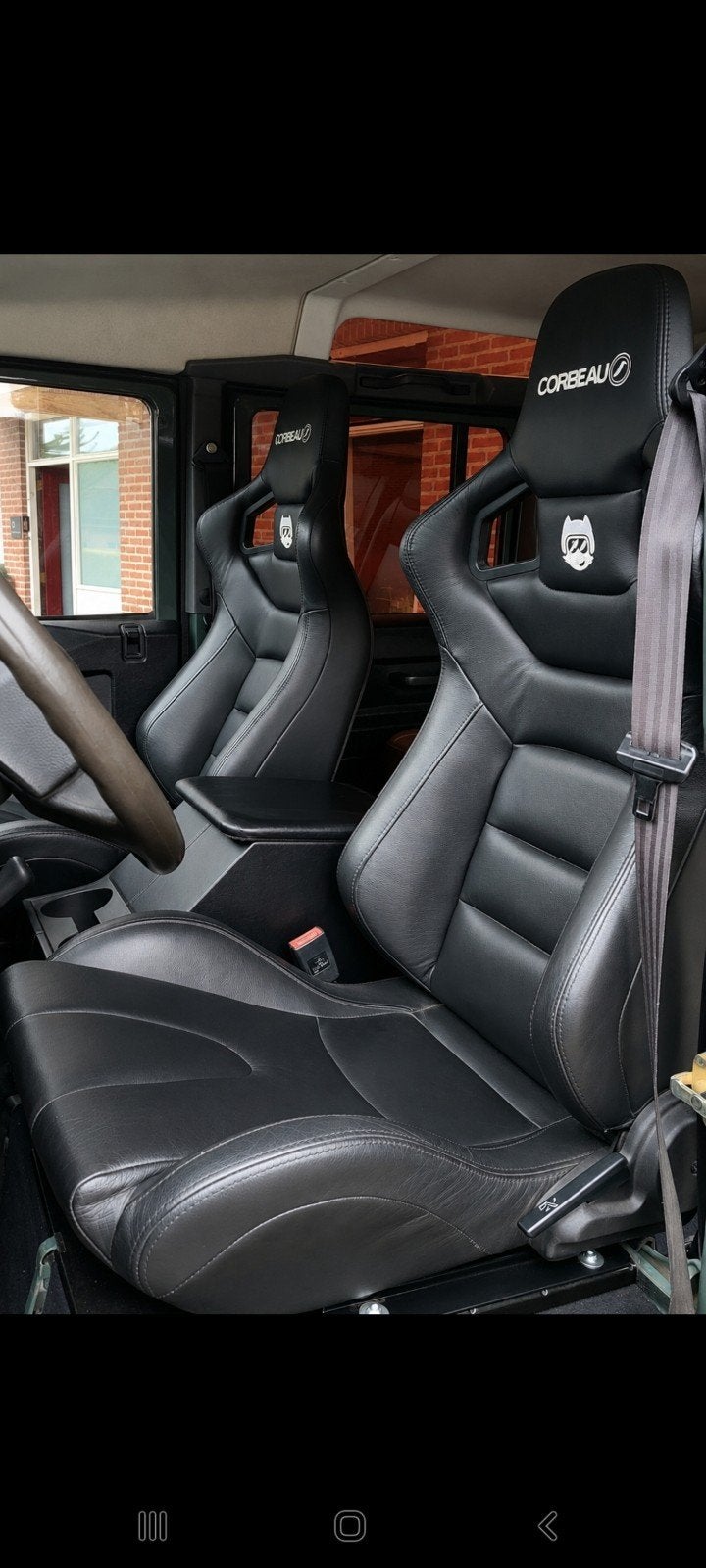 Corbeau sportstoelen zwart leer - Land Rover Defender, Auto-onderdelen, Interieur en Bekleding, Ophalen, Gebruikt, Land Rover