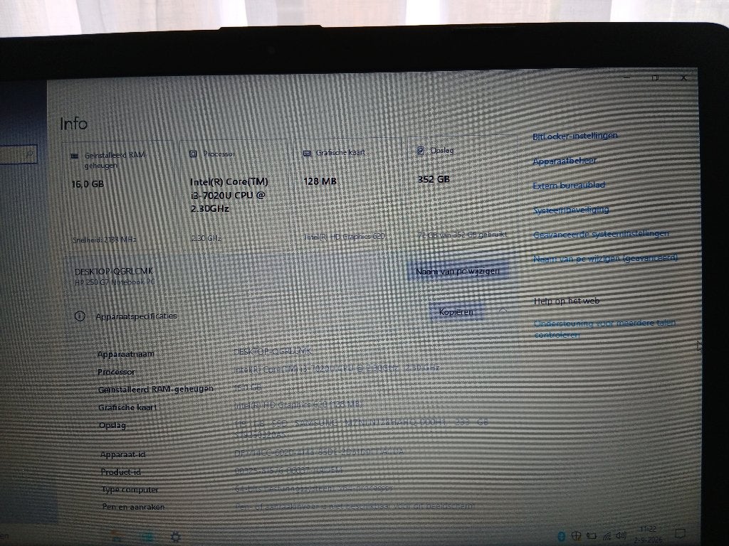 Hp 250 G7 Notebook Pc, Computers en Software, Ophalen of Verzenden, 15 inch, 2 tot 3 Ghz, HDD