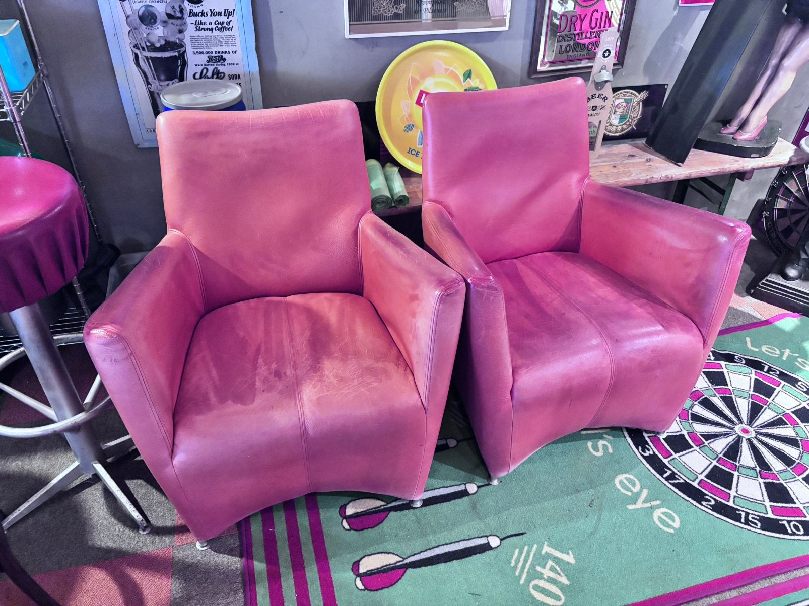 2 leuke leren fauteuils, Ophalen, Gebruikt, Twee, Leer