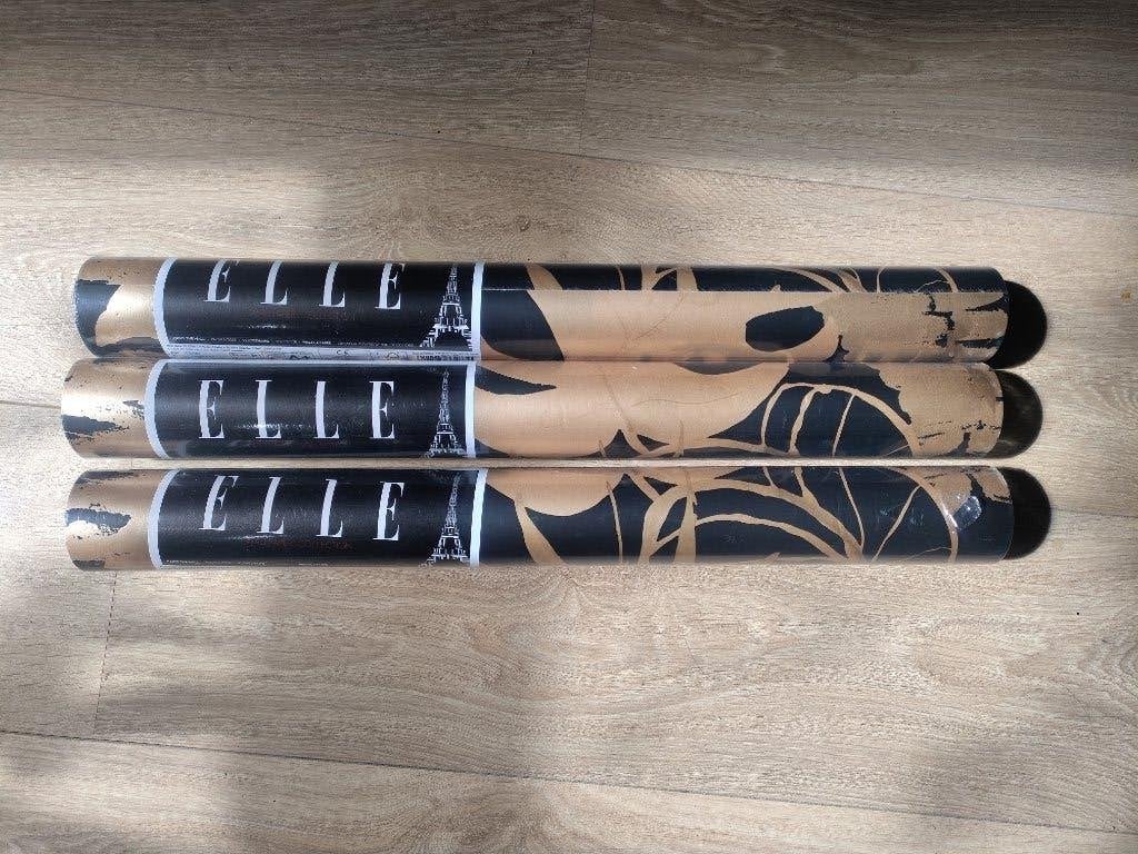 Vliesbehang Elle 'Golden JungleFever', Huis en Inrichting, Stoffering | Behang, Verzenden, 10 tot 25 m², Zwart
