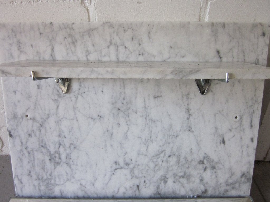 antieke MARMEREN WASTAFEL ACHTERWAND; PLANCHET; SPIEGEL, Ophalen, Gebruikt, Steen, Overige typen