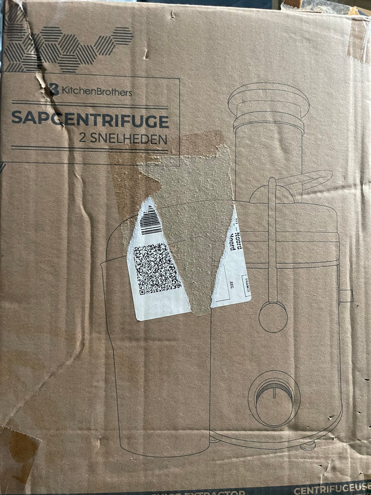 KitchenBrothers Sapcentrifuge RVS - Krachtige Juicer, Witgoed en Apparatuur, Juicers, Ophalen, Nieuw, Elektrisch, Sapcentrifuge