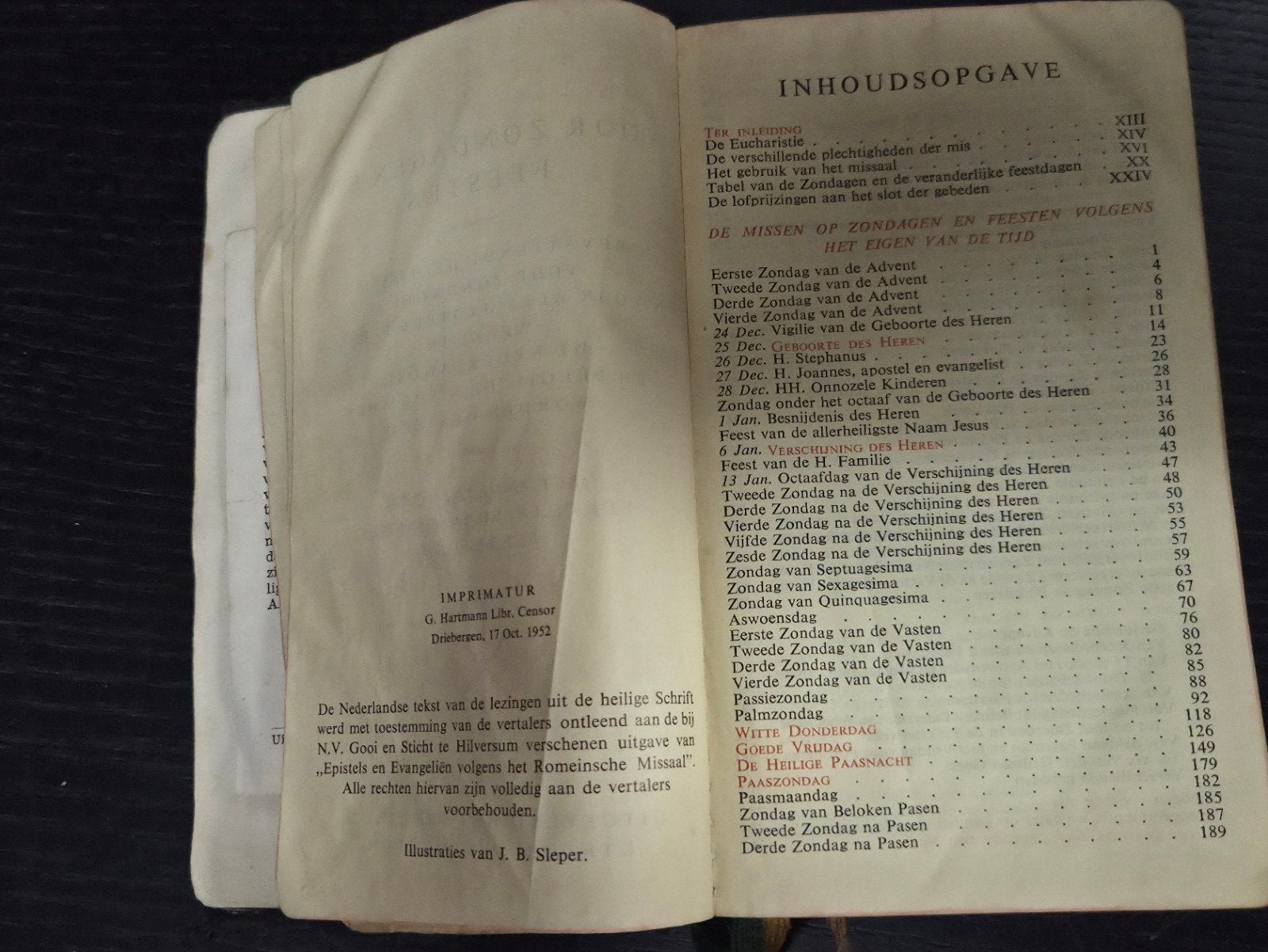Oud Missaal voor Zondagen en Feesten - Katholiek, Boeken, Ophalen of Verzenden, Gelezen, Onbekend, Christendom | Katholiek