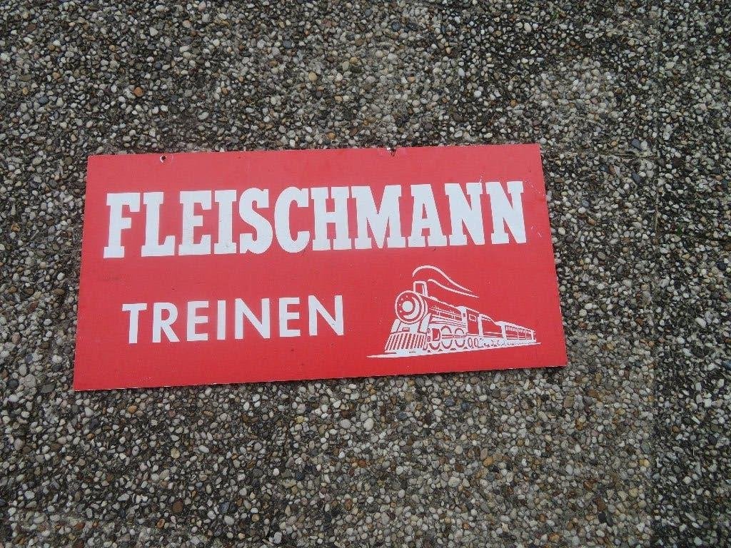 Reclamebord Fleischmann en Roco treinen, Ophalen of Verzenden, Gebruikt, Reclamebord