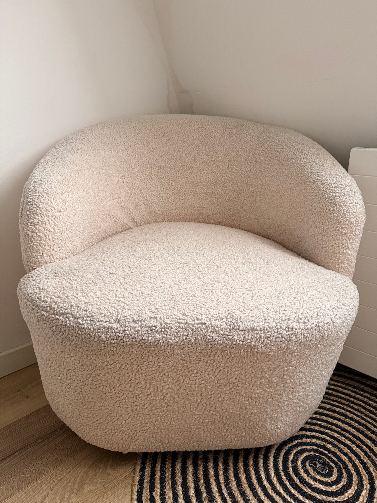 Comfortabele teddy fauteuil - Beige kleur, Huis en Inrichting, Stoelen, Ophalen, Gebruikt, Overige kleuren, Eén