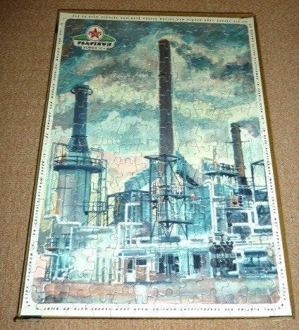 brocante legpuzzel uit 1960 - Caltex Pernis, Antiek en Kunst, Ophalen of Verzenden