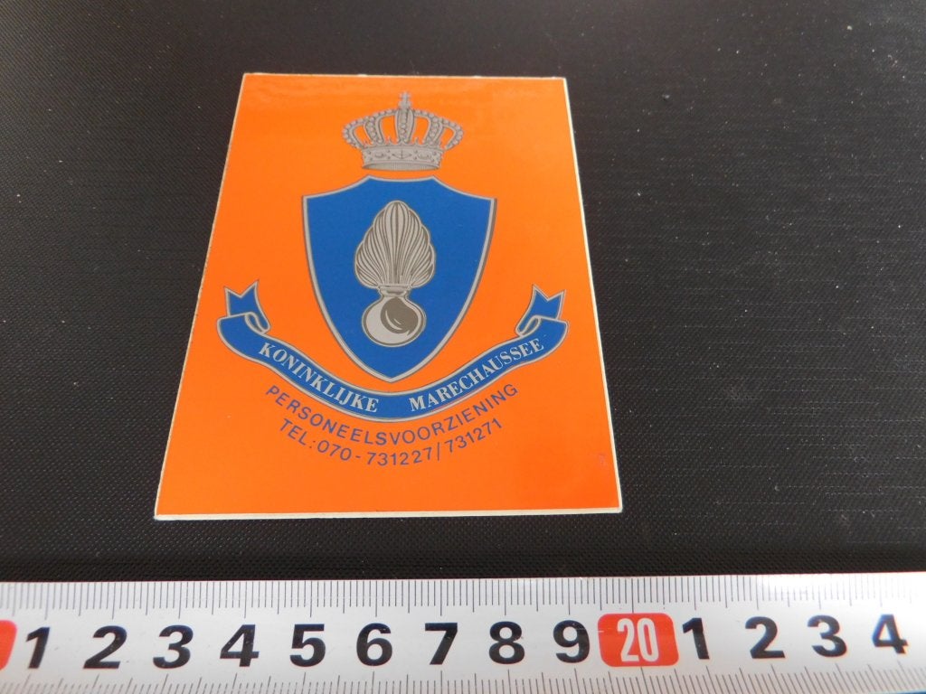 sticker Politie KMAR Leger Marechaussee  MPOM 828 *, Verzamelen, Ophalen, Zo goed als nieuw