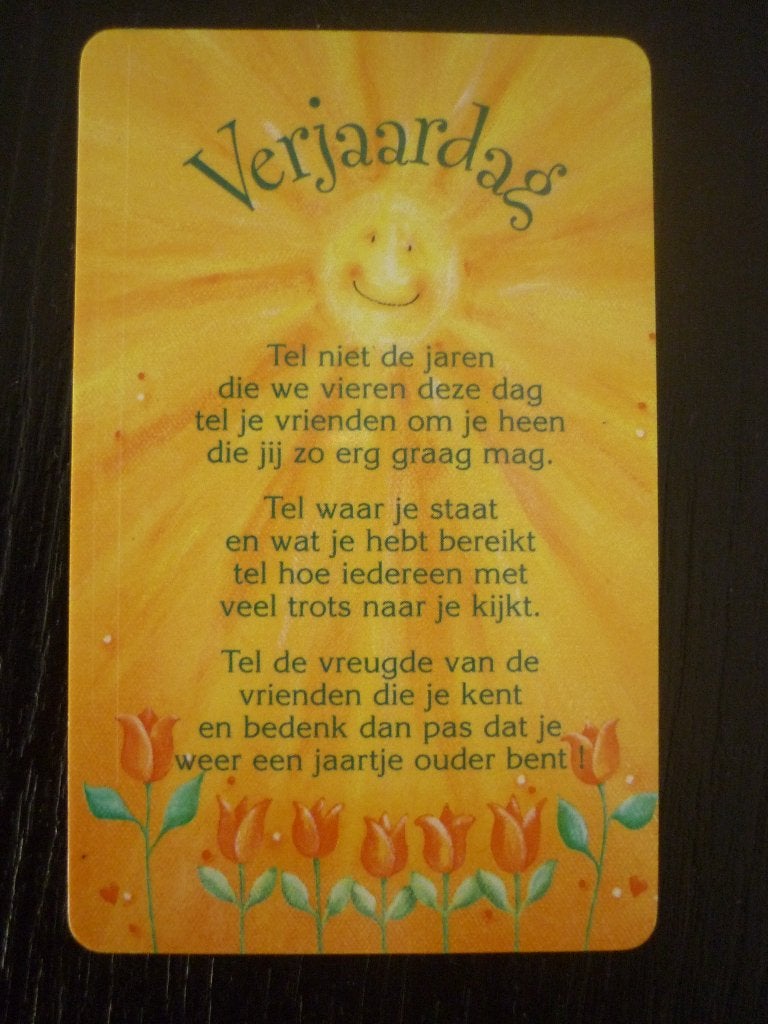Wenskaartje verjaardag / pasje met tekst - NIEUW !!!, Ophalen of Verzenden, Nieuw