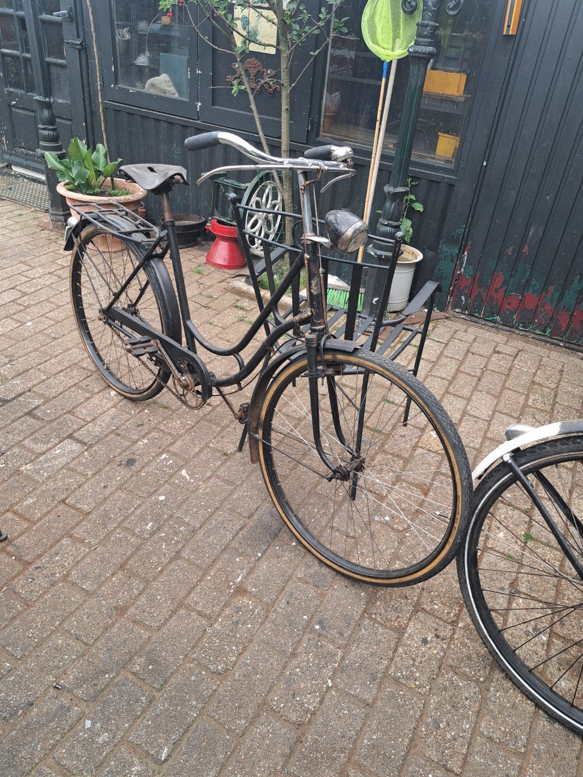 Vintage Damesfiets - Klassieke Zwarte Fiets, Terugtraprem, Ophalen, Overige merken, 53 tot 56 cm