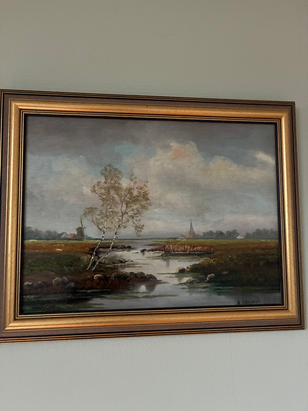 Schilderij  A c Sleeswijk, Ophalen of Verzenden