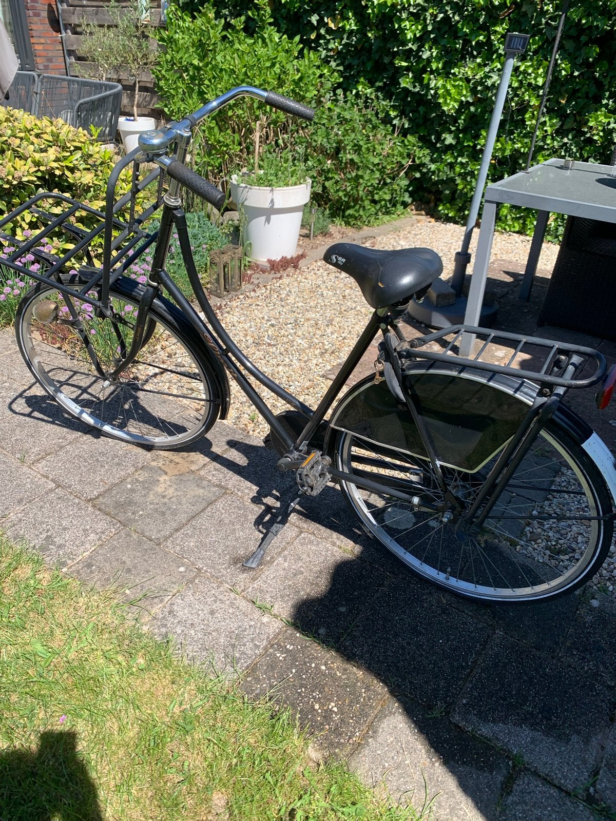 Omafiets met draagrek. Opknapper!, 53 tot 56 cm, Ophalen, Gebruikt, Terugtraprem