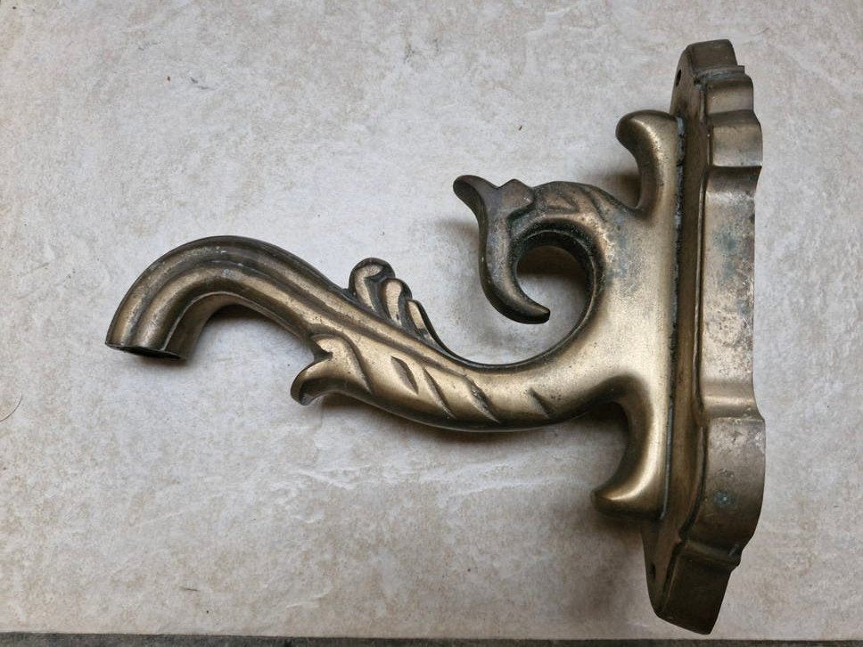 Antieke Messing Tapkraan / Wandarm - Barok Stijl, Ophalen of Verzenden, Koper
