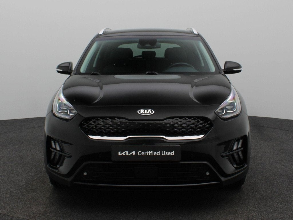 Kia Niro 1.6 GDi PHEV DynamicPlusLine | Stoel en Stuur Verwa, Auto's, Kia, 12 maanden, Gebruikt, Leder en Stof, Zwart