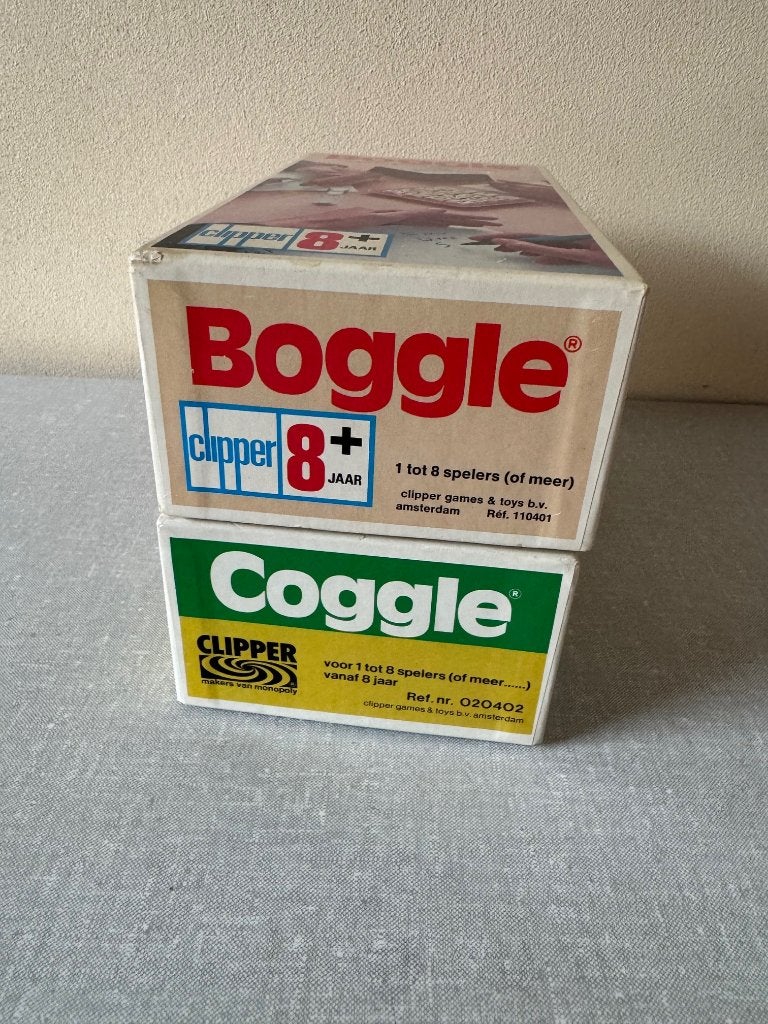 2 leuke spellen: BOGGLE & COGGLE van CLIPPER dobbelspellen, Een of twee spelers, Ophalen of Verzenden, Zo goed als nieuw, Clipper