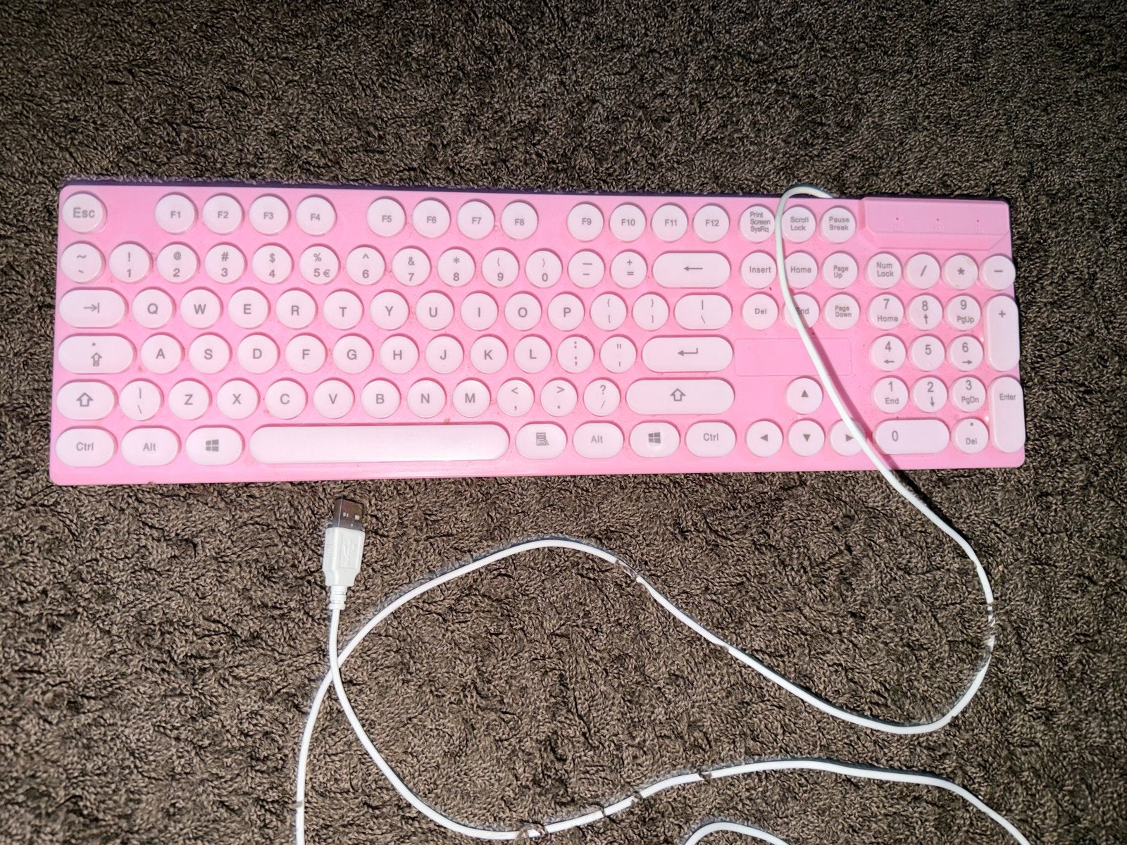 Roze USB Toetsenbord voor Laptop, Ophalen of Verzenden, Zo goed als nieuw, Qwerty, Numeriek gedeelte