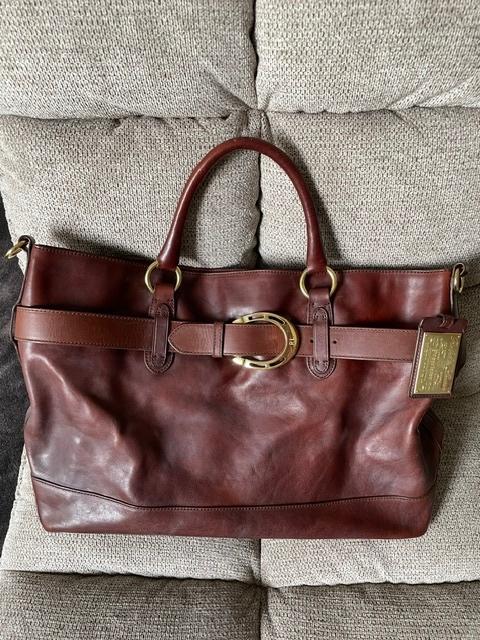 Ralph Lauren Leren Shopper - Bruin, Ophalen of Verzenden, Gebruikt, Bruin, Shopper