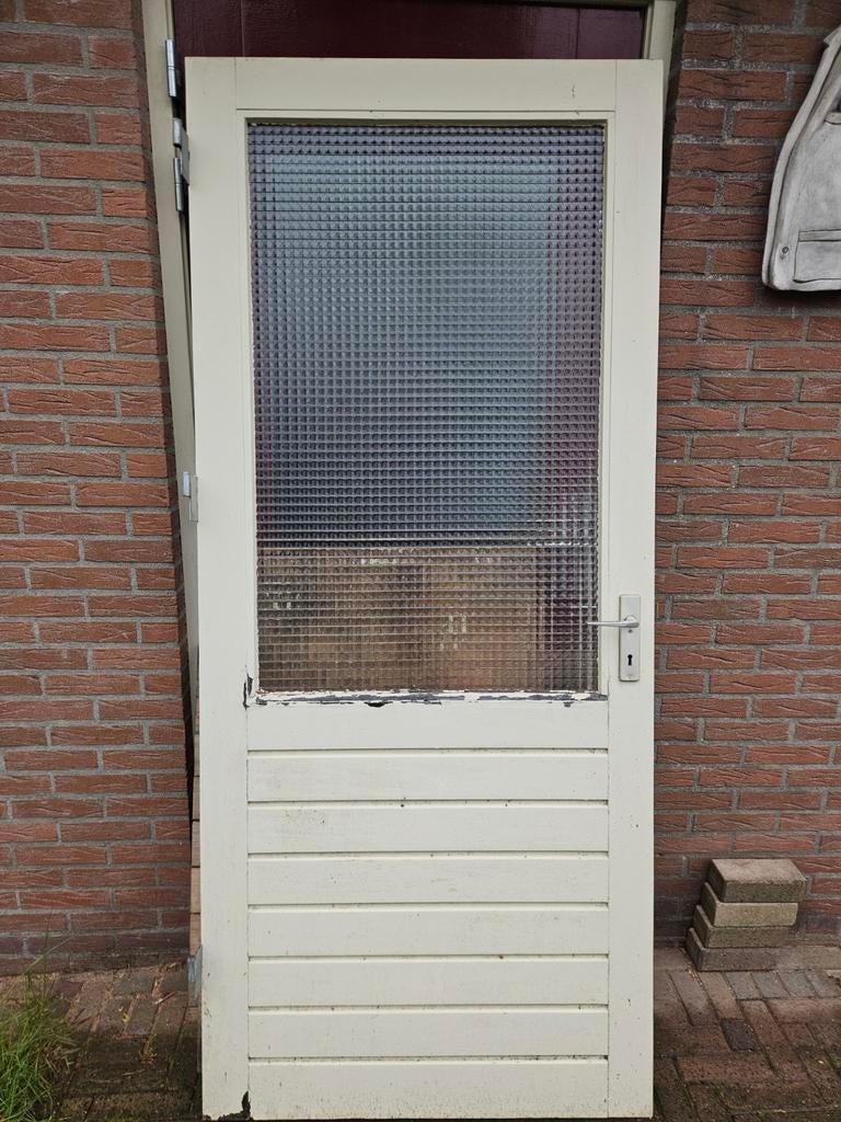 Buitendeur 92,5 x 211,5, Deurkozijn, 150 tot 225 cm, Hout, Ophalen