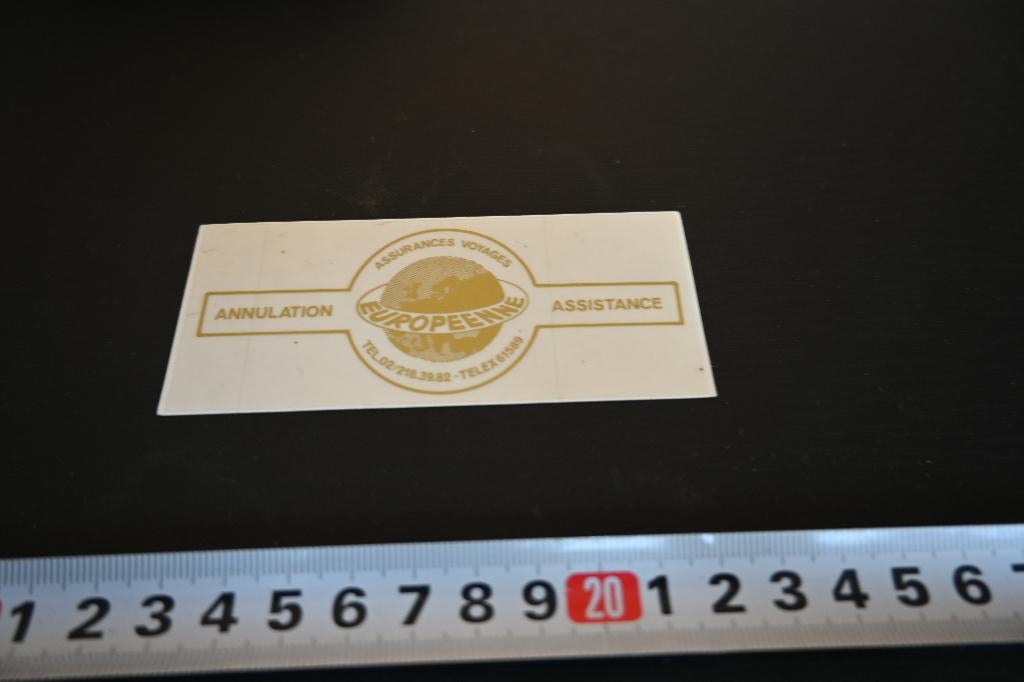 sticker transparant assurances voyages europeenne, Ophalen, Zo goed als nieuw