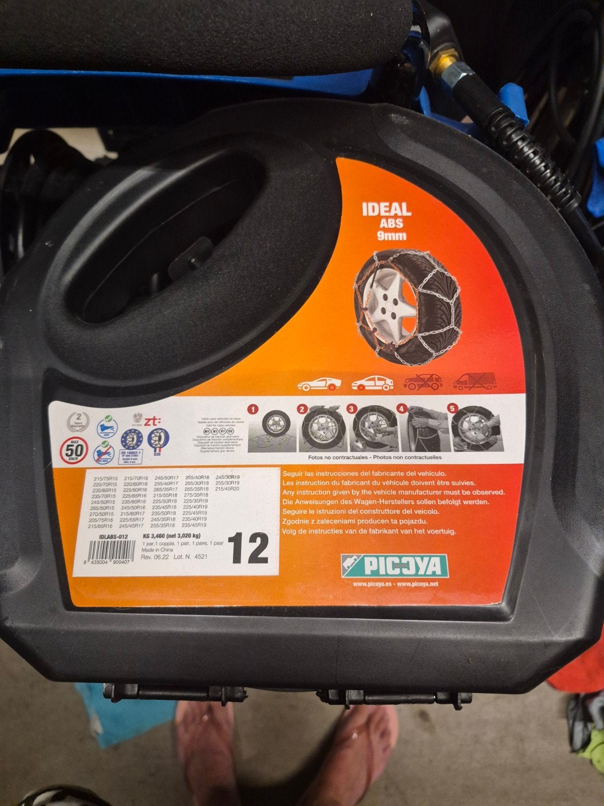 Picoya IDEAL ABS 9mm Sneeuwkettingen - Maat 12, Auto diversen, Sneeuwkettingen, Ophalen, Nieuw
