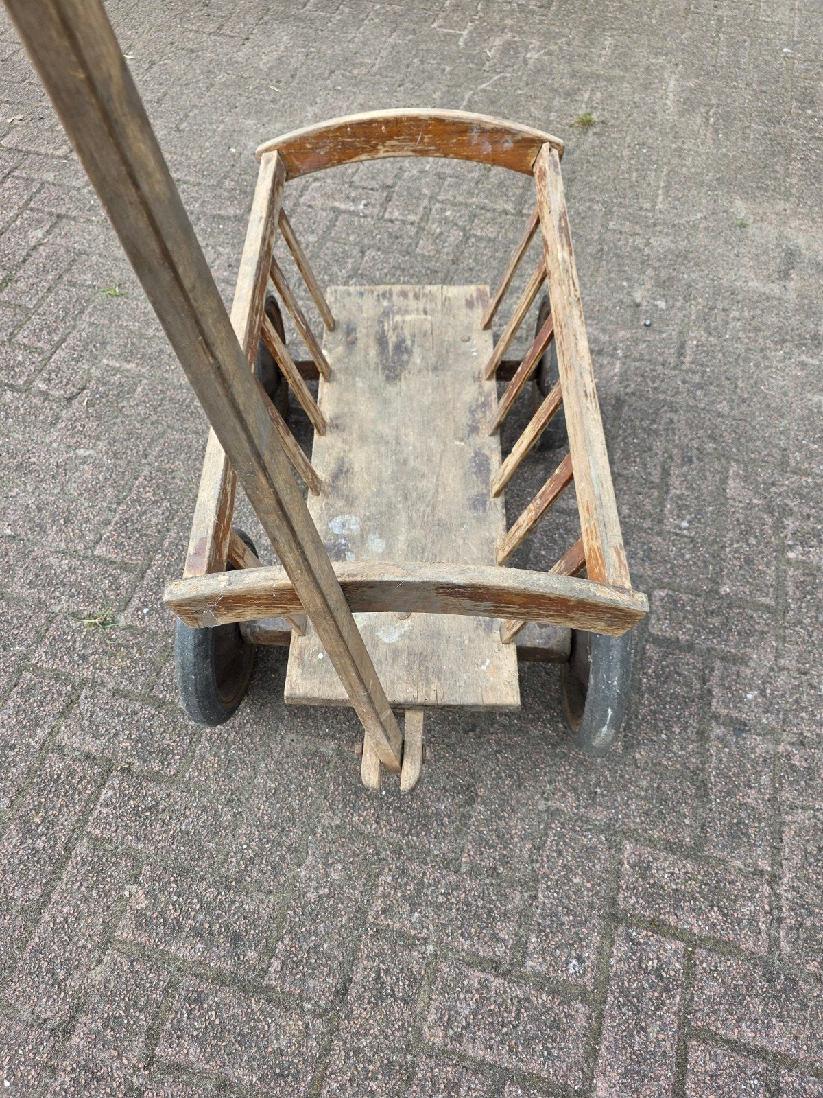 Vintage houten bolderkar - decoratief of voor de tuin, Antiek en Kunst, Ophalen