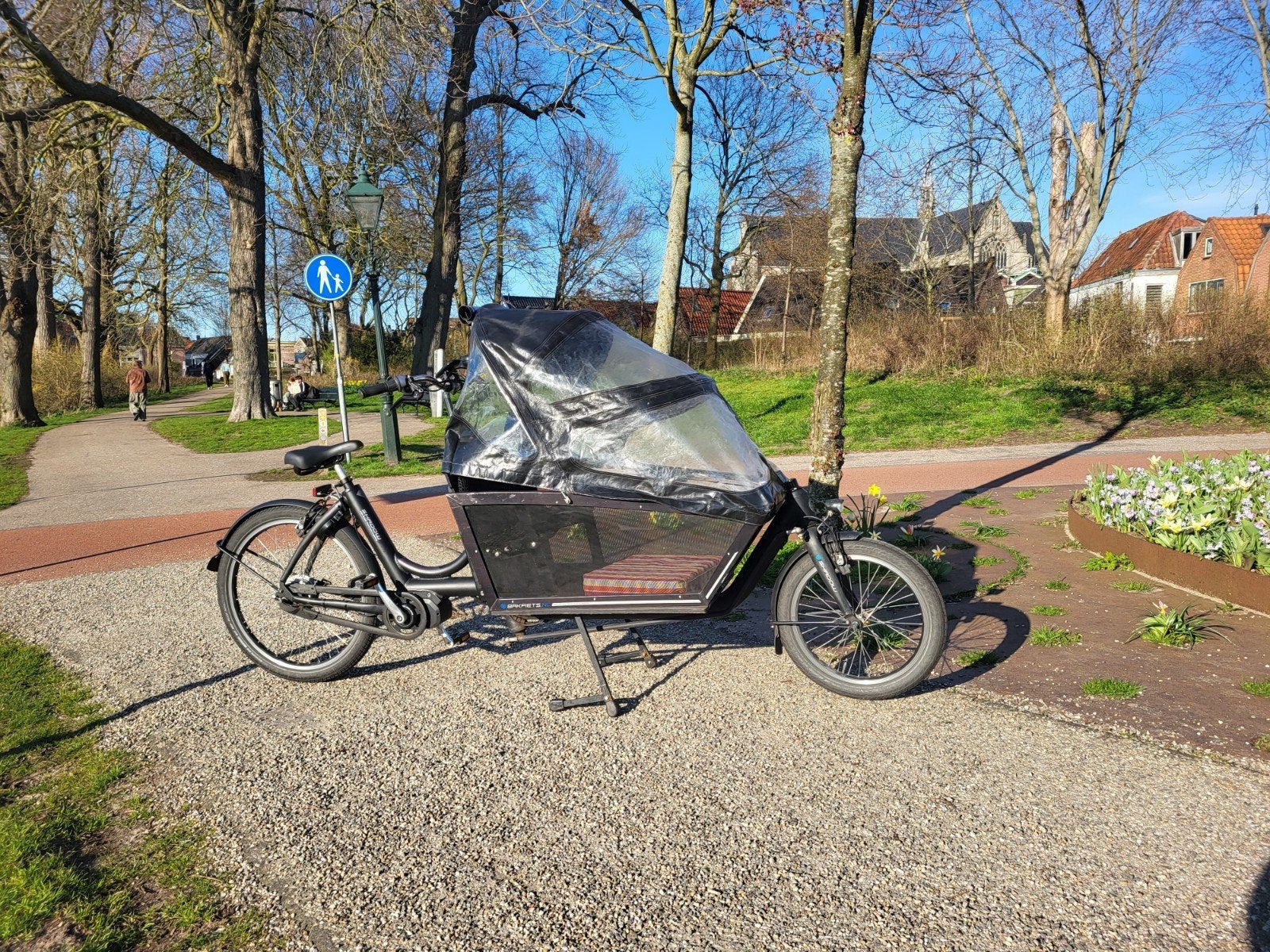 Mooie Bakfiets. nl elektrische urban Shadow met huif, Gebruikt, 3 kinderen, Huif, Schijfrem