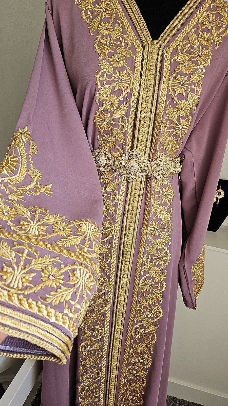 Kaftan paars met goud, Ophalen of Verzenden, Nieuw, Paars, Overige typen