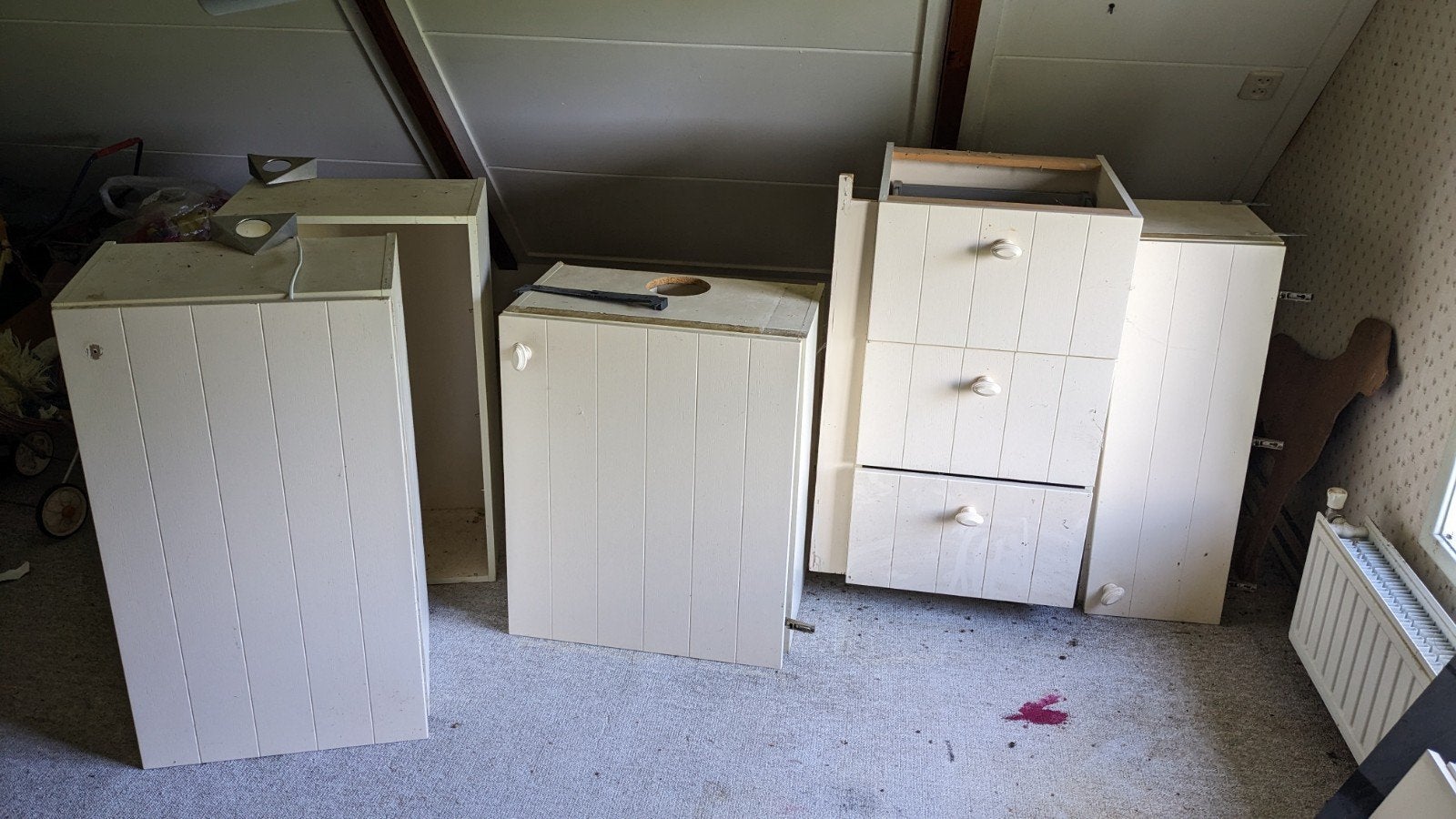 Keukenkastjes - 2 onderkasten, 3 bovenkasten, Huis en Inrichting, Keuken | Keukenelementen, Gebruikt, 25 tot 50 cm, 50 tot 100 cm