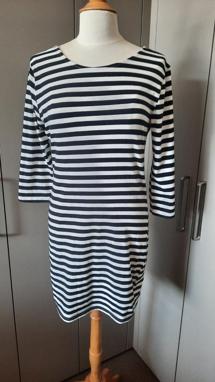 Minijurk Tuniek Top Trui strech zwart / wit gestreept, Ophalen of Verzenden, Zo goed als nieuw, Maat 38/40 (M), Zwart