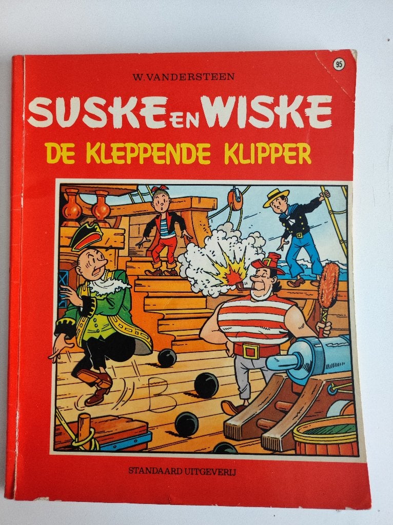 Suske en Wiske nr 95 De kleppende klipper eerste druk 1969., Gelezen, Willy Vandersteen, Eén stripboek, Ophalen of Verzenden