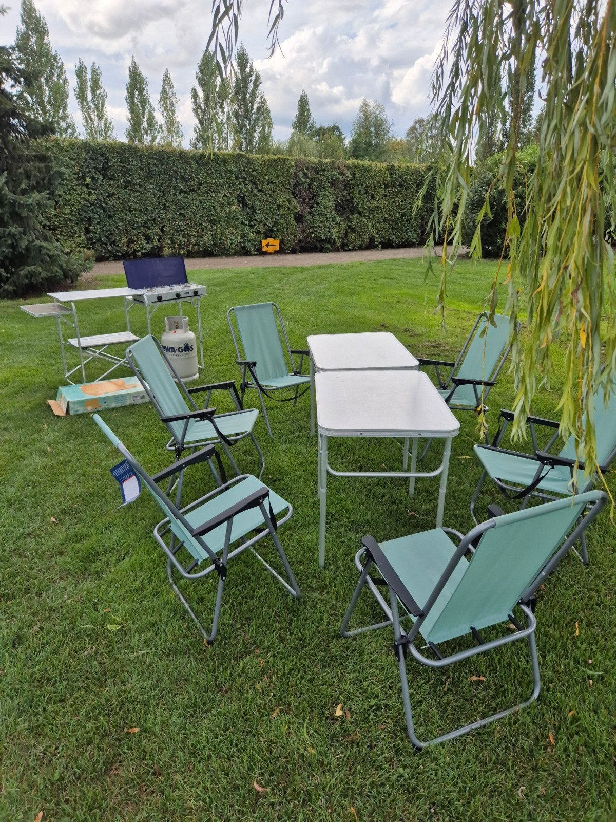 Klapstoelen en klaptafel set, Ophalen, Gebruikt, Campingstoel