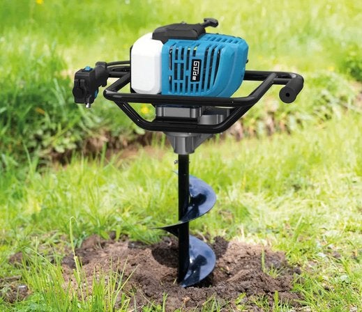 Motor- grondboor 2 Pk incl. 3 grondboren 100, 150 en 200 mm, Ophalen of Verzenden, Nieuw, 250 cm of meer, Palen