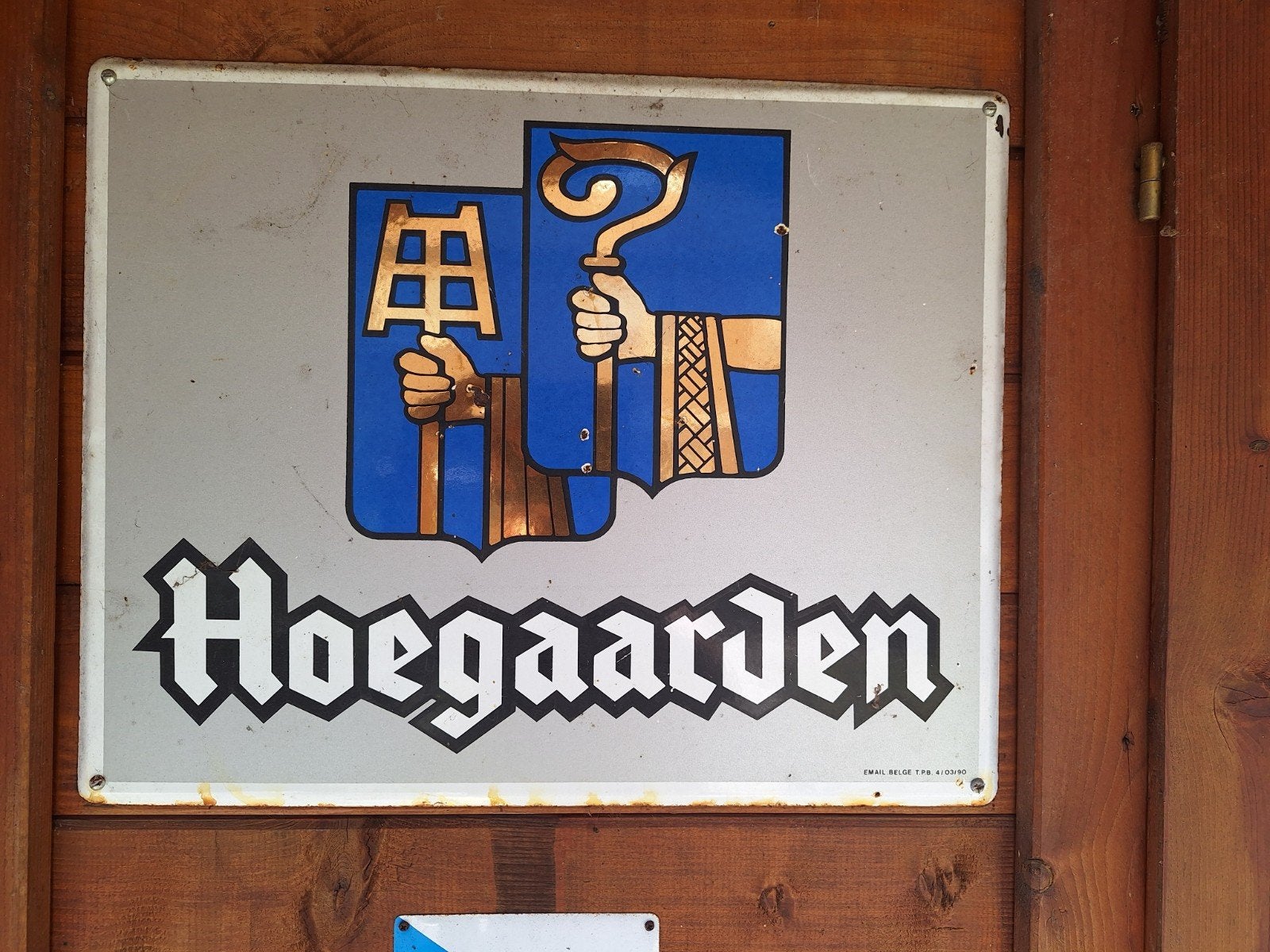 Emaille reclamebord Hoegaarden bier, Antiek en Kunst, Ophalen