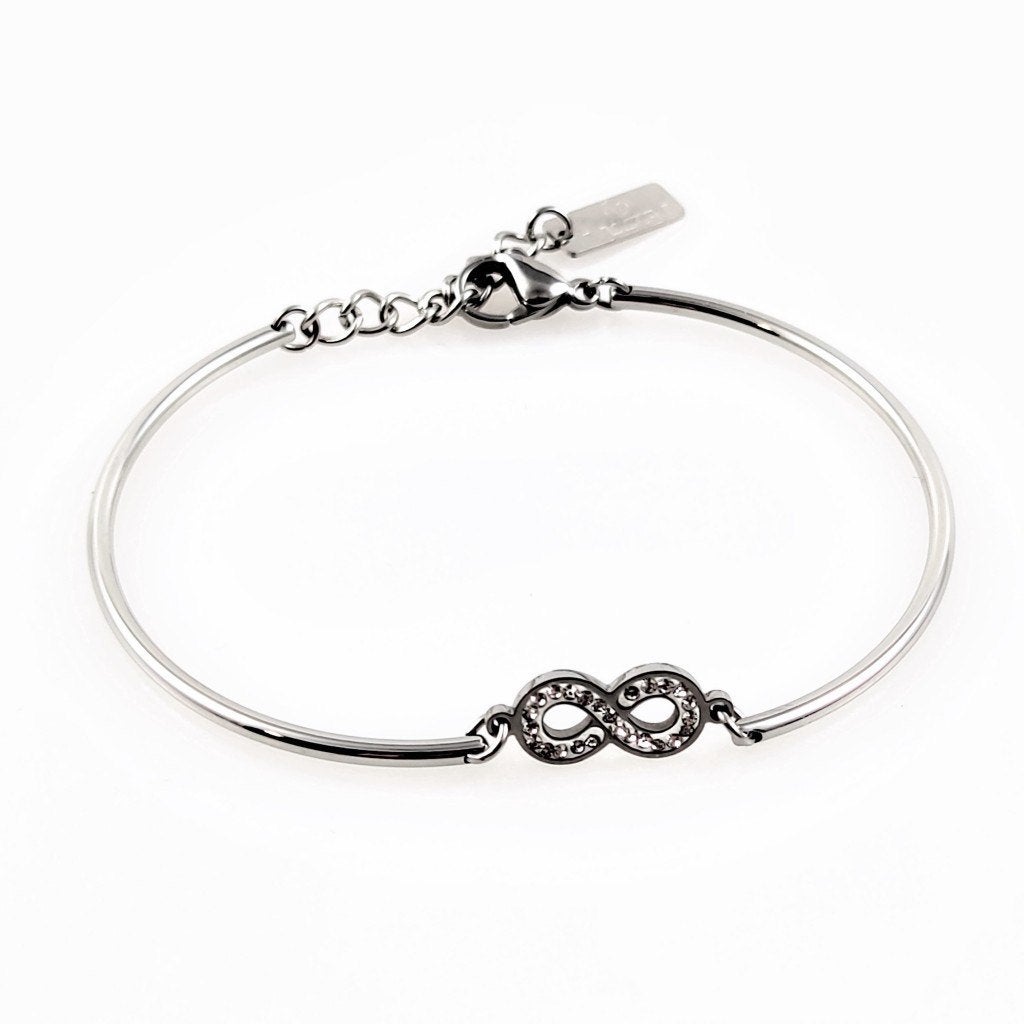 VISSON Dames Buisarmband met Infinity Hanger - Staal, Met kristal, Staal, Birgitta-Gracht 33, 6465 EL Kerkrade, Nederland, Verzenden