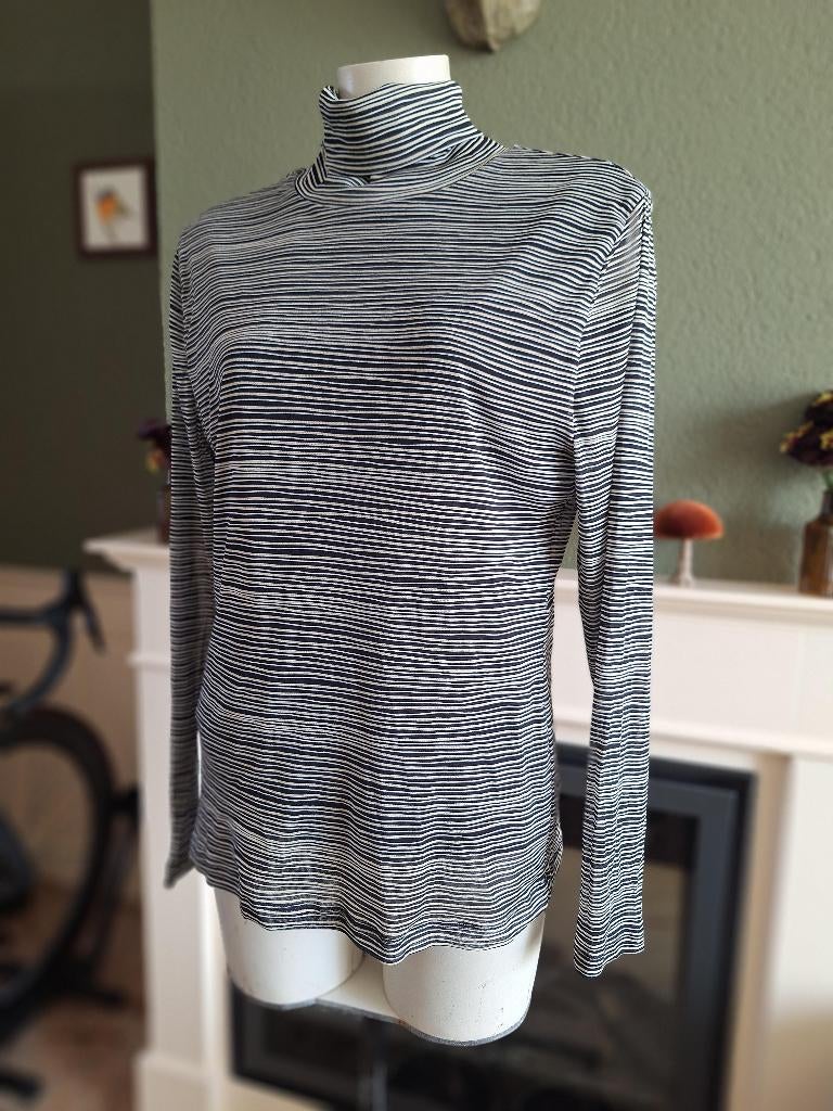 Purdey beige zwarte gestreepte dubbel laags top XXL, Kleding | Dames, Verzenden, Zwart, Maat 42/44 (L), Zo goed als nieuw