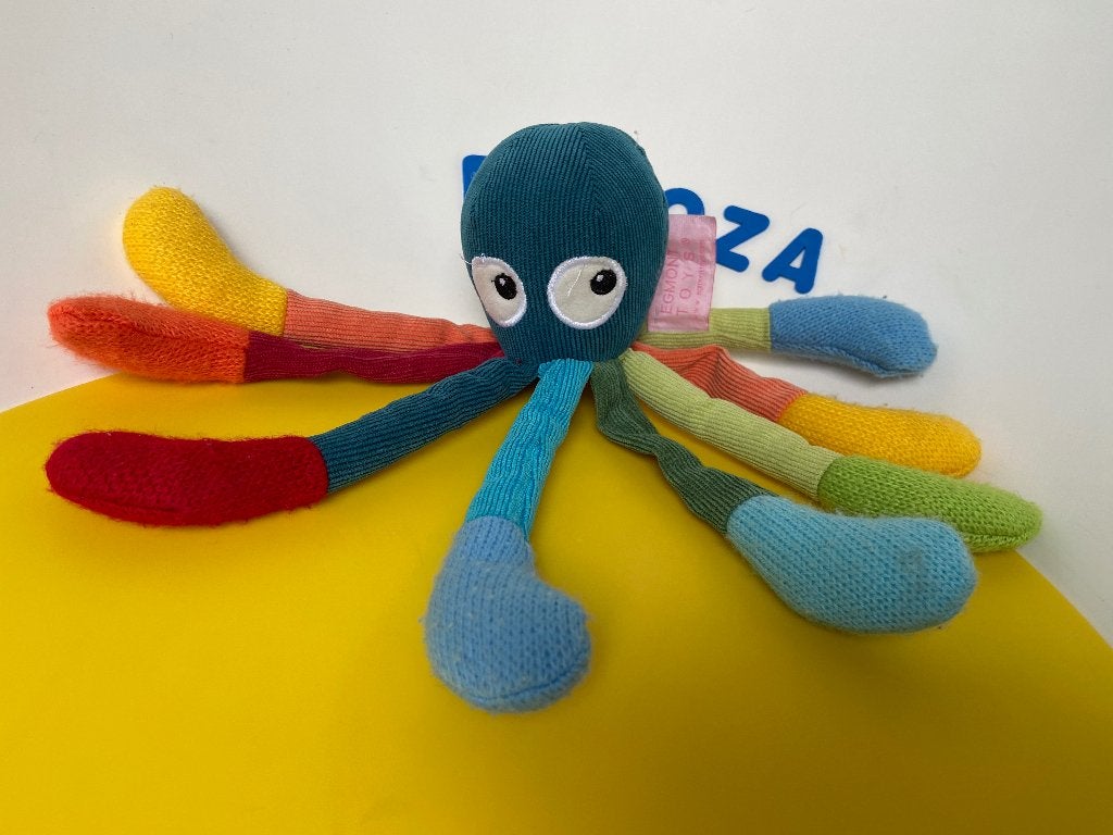 K3844 Egmont toys octopus gekleurd ribstof, Ophalen of Verzenden, Zo goed als nieuw, Overige typen