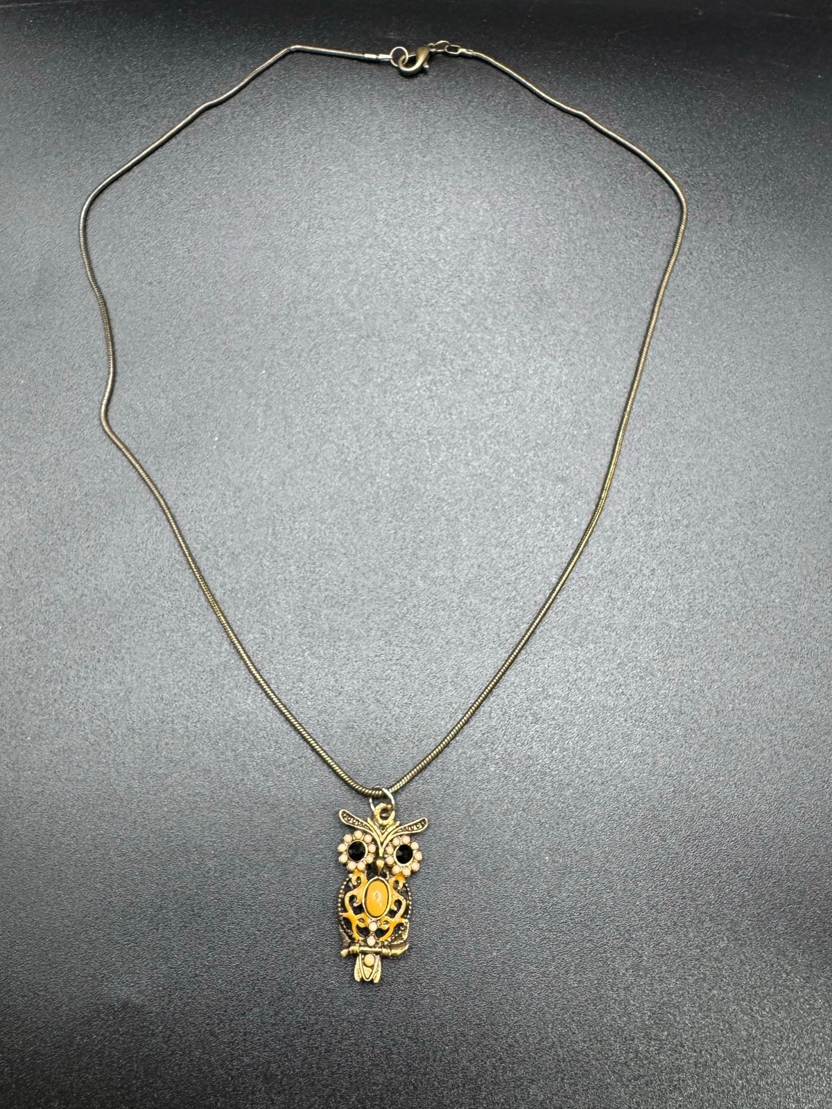 Uil ketting met hanger - Vintage stijl, Gebruikt, Verzenden, Goud, Overige materialen