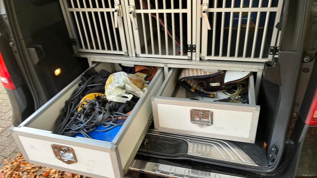 3 lossen auto kooien met lade z.g.a.n., Dieren en Toebehoren, Gebruikt, 65 tot 100 cm, Hondenhok, Ophalen of Verzenden