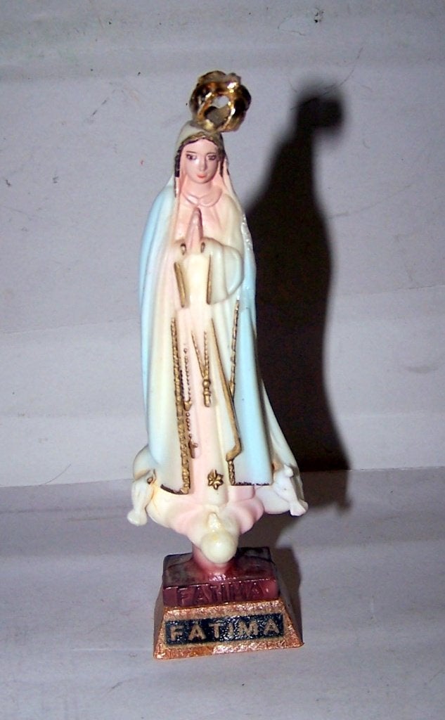 Prachtig klein antiek devotiebeeldje Fatima. Izgs., Ophalen of Verzenden