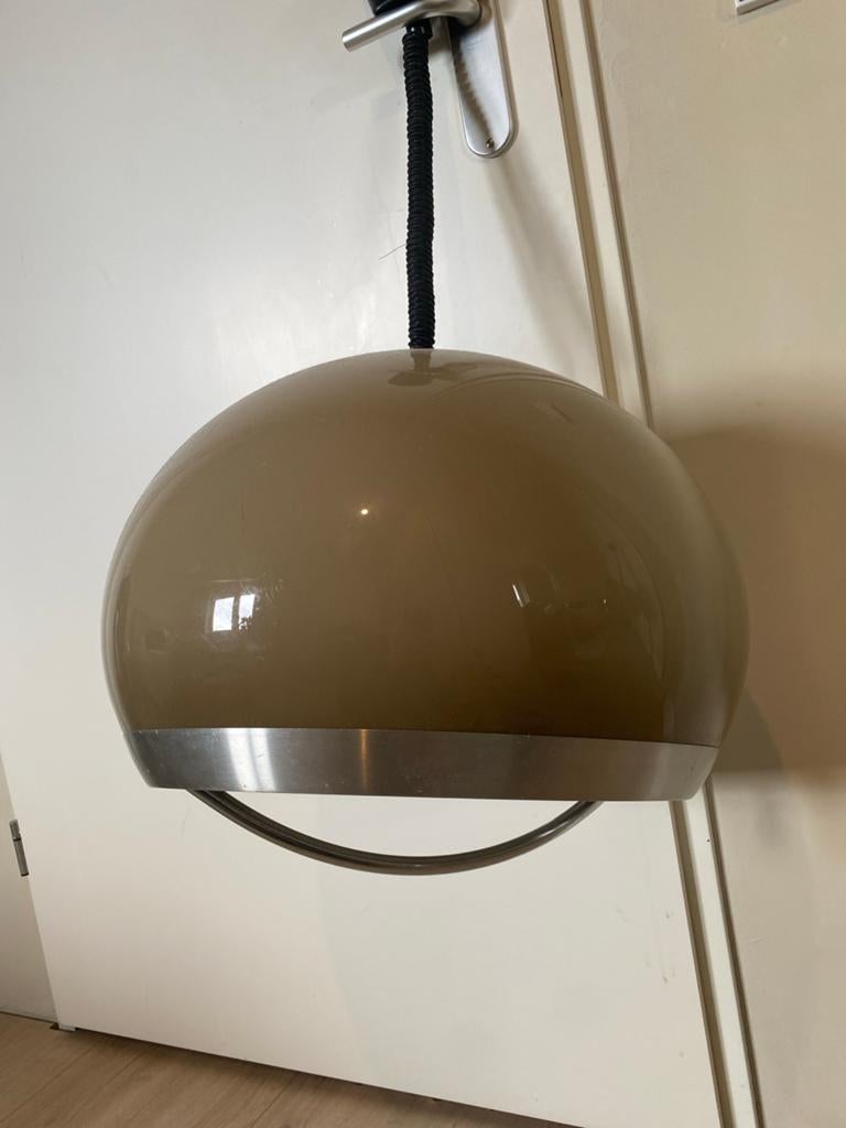 Grote Vintage Dijkstra hanglamp space age design, Huis en Inrichting, Lampen | Hanglampen, Ophalen, Overige materialen, Gebruikt