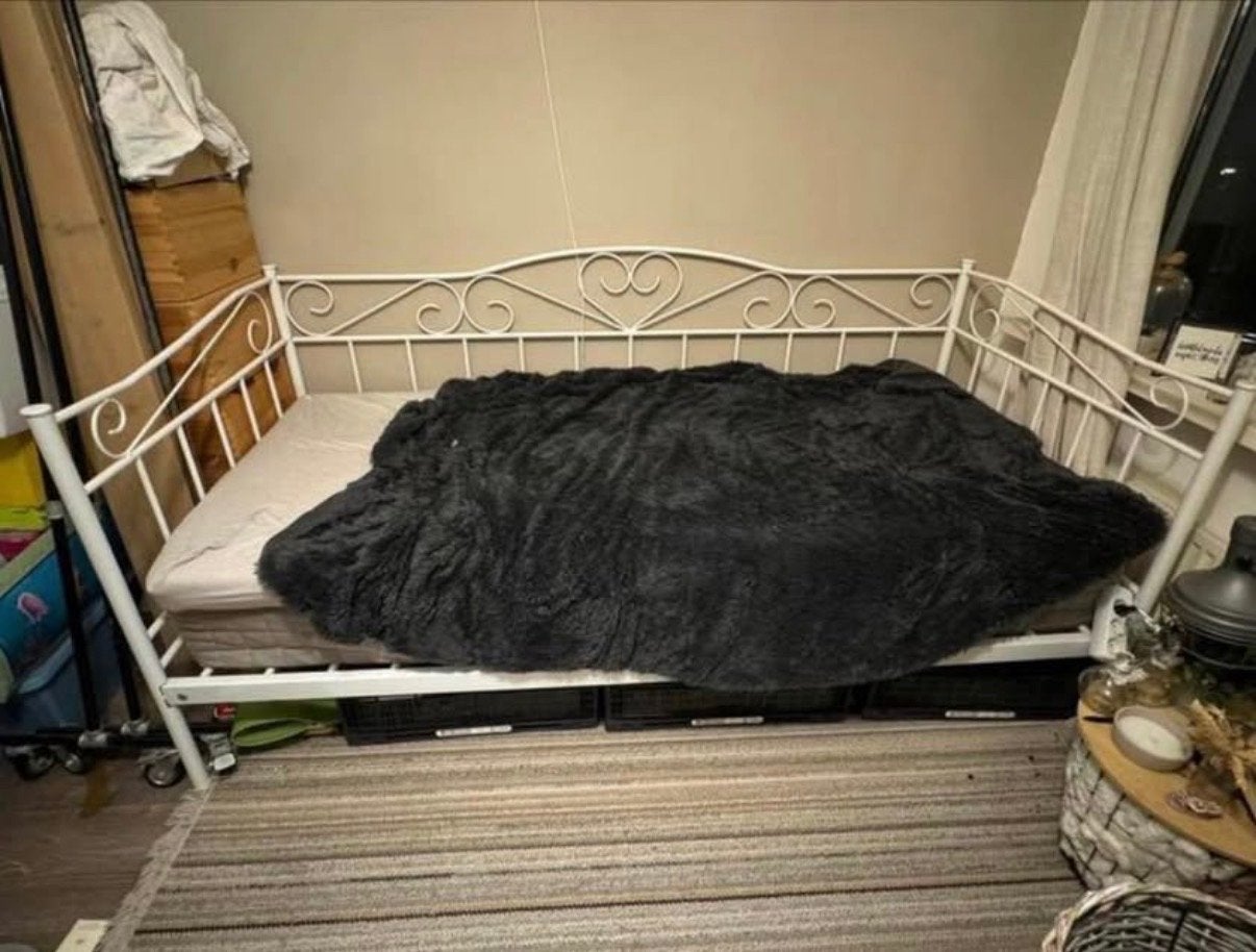 IKEA bed stalen frame met hartjes, Ophalen, Gebruikt, 90 cm, Eenpersoons